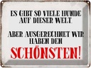 Blechschild 30x40 cm wir haben den schönsten Hund Spruch Zitat