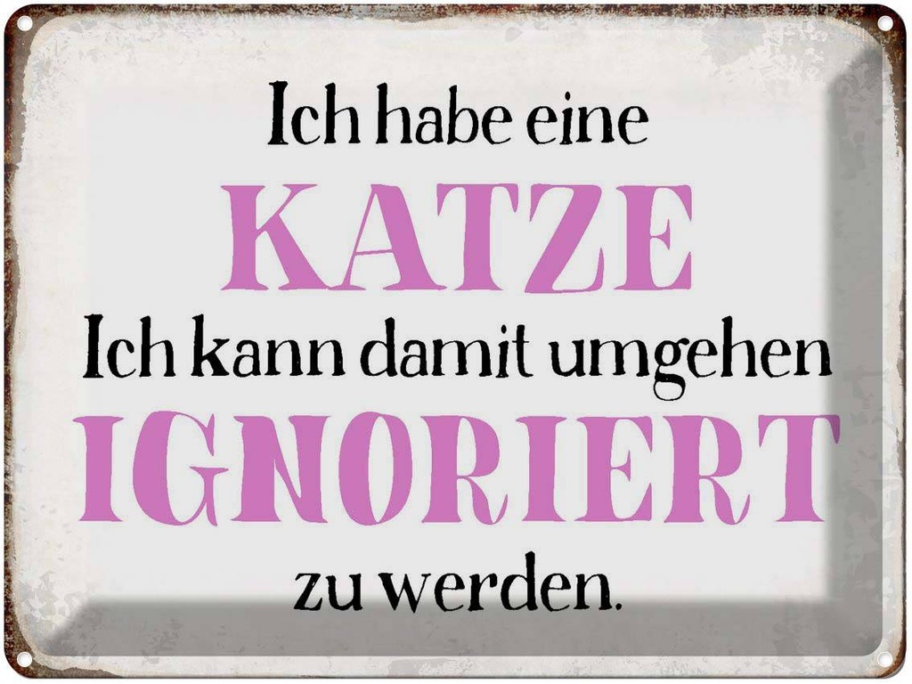 [LA-1790793] Blechschild 30x40 cm habe Katze kann ignoriert werden