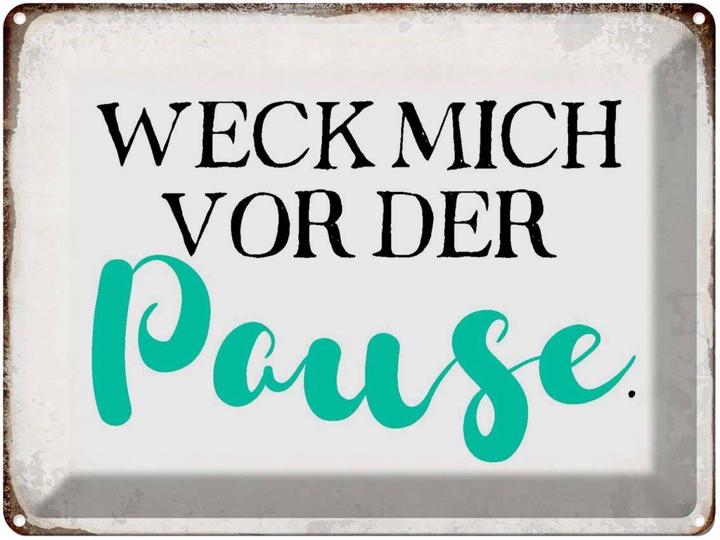 [LA-1790797] Blechschild 30x40 cm weck mich vor der Pause Spruch Zitat