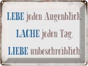 Blechschild 30x40 cm liebe lache jeden Tag Spruch Zitat