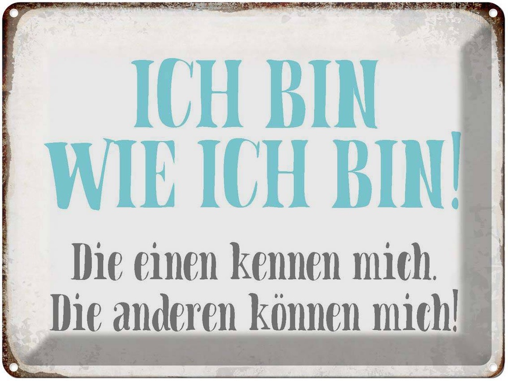 [LA-1790808] Blechschild 30x40 cm ich bin so wie Spruch Zitat