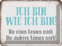 Blechschild 30x40 cm ich bin so wie Spruch Zitat