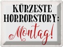 Blechschild 30x40 cm kürzeste Horrorstory Montag Spruch Zitat