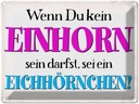 Blechschild 30x40 cm wenn kein Einhorn Eichhörnchen Spruch Zitat
