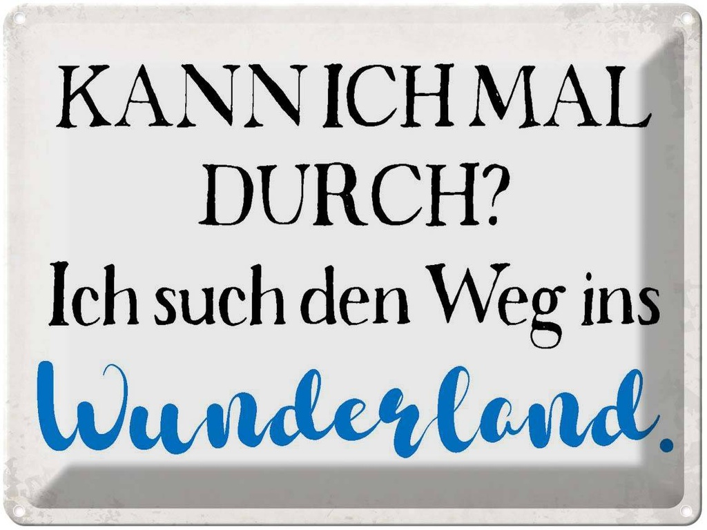 [LA-1790847] Blechschild 30x40 cm ich such den Weg ins Wunderland Spruch Zitat