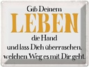Blechschild 30x40 cm gib deinem Leben die Hand Spruch Zitat