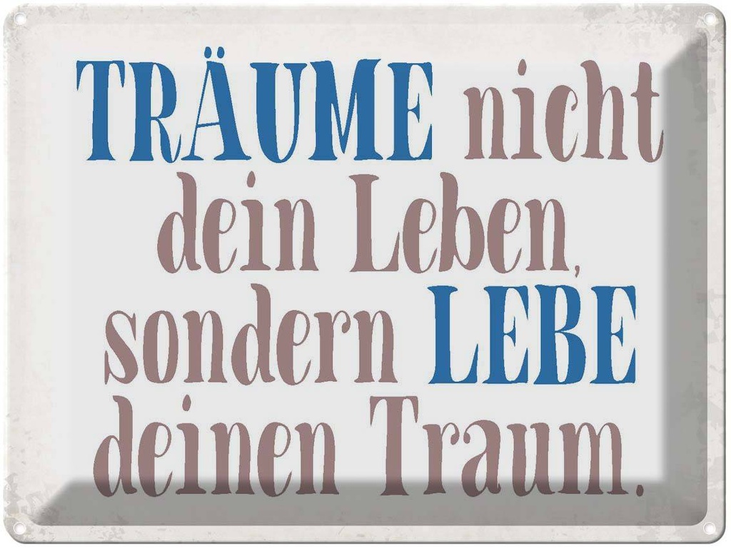 [LA-1790857] Blechschild 30x40 cm träume nicht dein Leben lebe Spruch Zitat