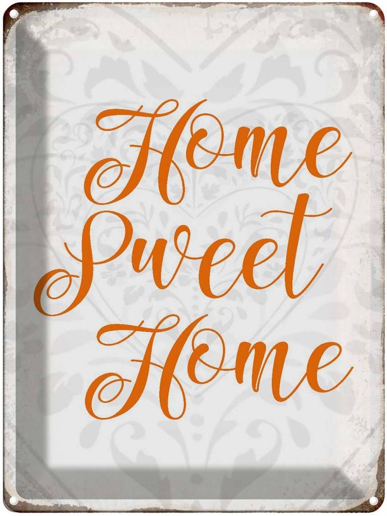 Blechschild 40x30 cm Home sweet Home Herz