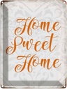 Blechschild 40x30 cm Home sweet Home Herz