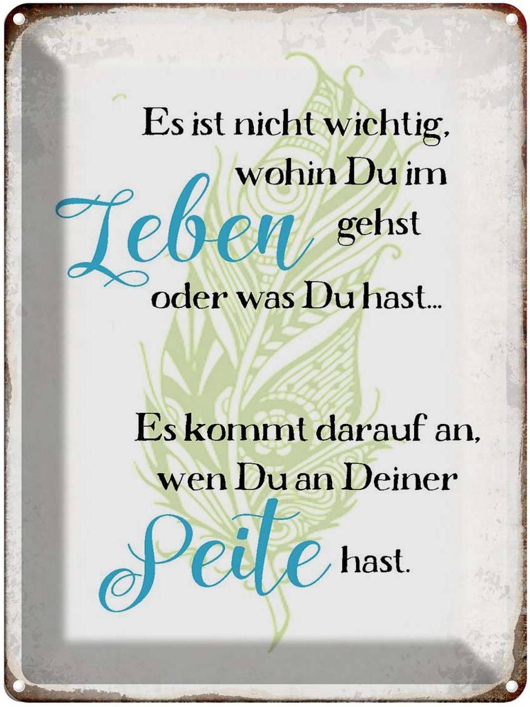 [LA-1790906] Blechschild 40x30 cm nicht wichtig wohin du gehst Spruch Zitat