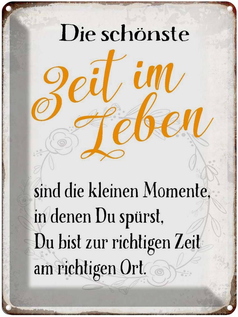 [LA-1790914] Blechschild 40x30 cm die schönste Zeit im Leben sind Spruch Zitat