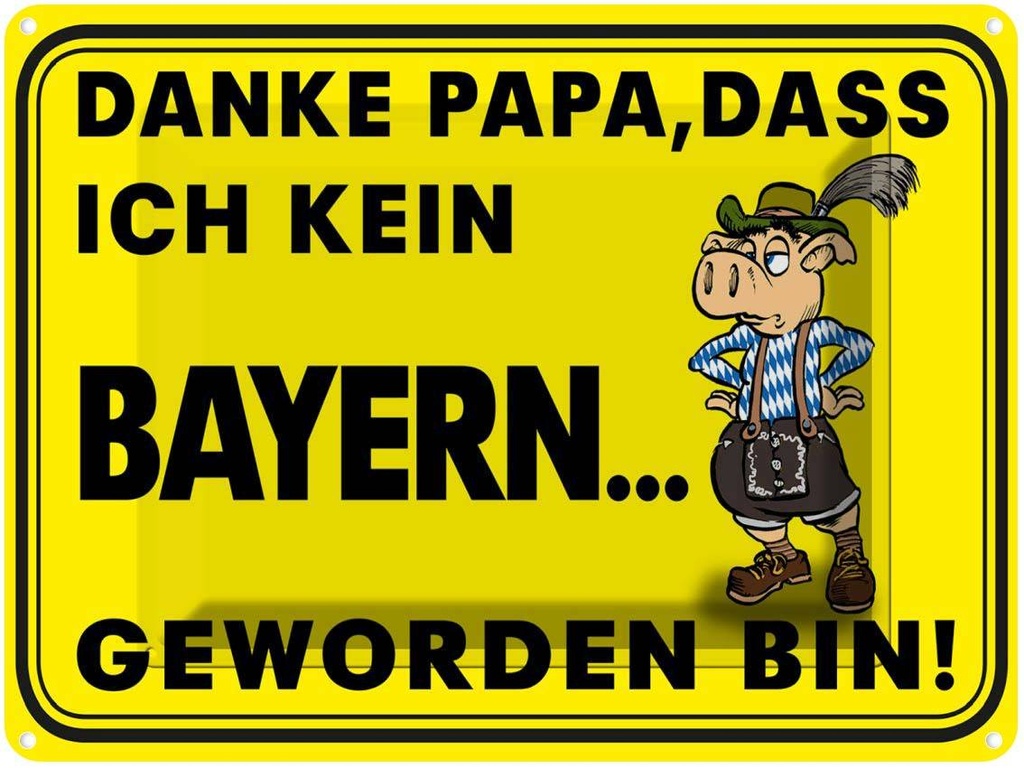 [LA-1790922] Blechschild 30x40 cm Danke Papa dass ich kein Bayer Spruch Zitat