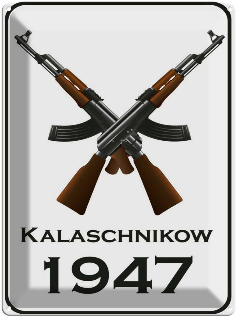 Blechschild 40x30 cm Gewehr Kalaschnikow 1947