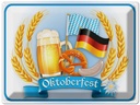 Blechschild 30x40 cm Oktoberfest Bier Brezel Wurst Feiern Party