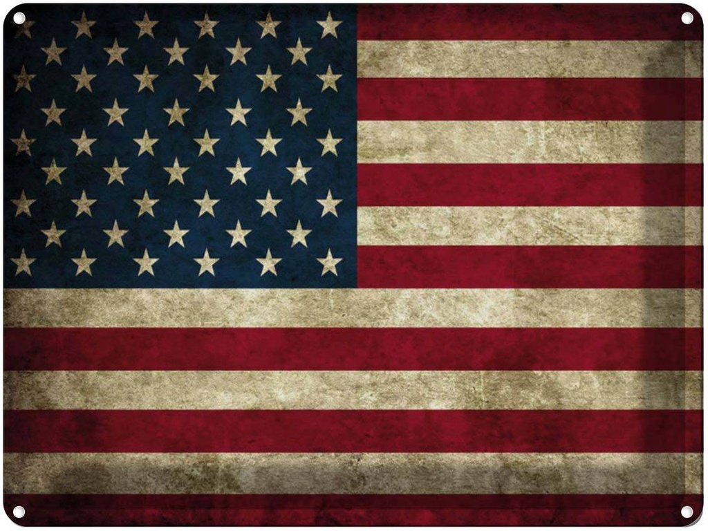 [LA-1790934] Blechschild 30x40 cm Flagge Vereinigte Staaten Amerika USA Fahne Wappen