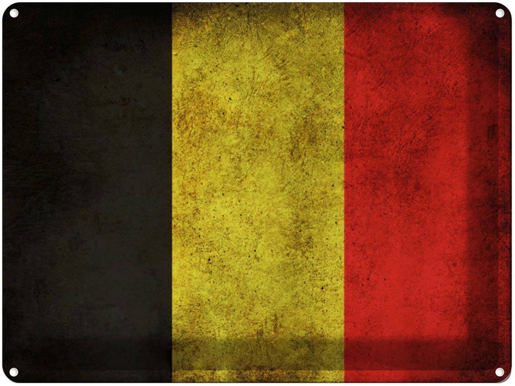 [LA-1790935] Blechschild 30x40 cm Flagge Belgien Fahne Wappen