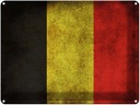 Blechschild 30x40 cm Flagge Belgien Fahne Wappen