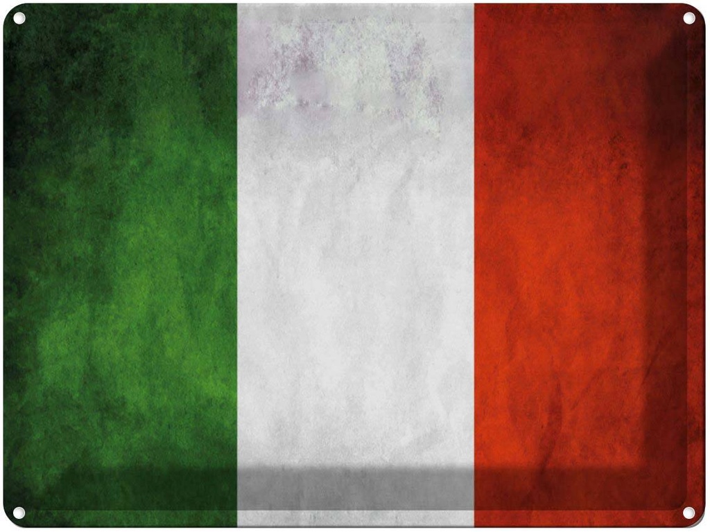 [LA-1790937] Blechschild 30x40 cm Flagge Italien Fahne Wappen