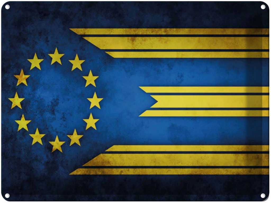 [LA-1790938] Blechschild 30x40 cm Flagge Europa Fahne Wappen