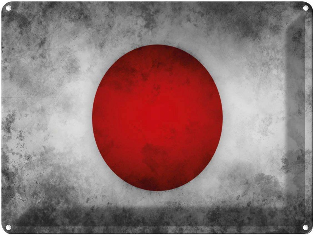 [LA-1790939] Blechschild 30x40 cm Flagge Japan Fahne Wappen