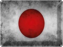 Blechschild 30x40 cm Flagge Japan Fahne Wappen