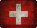 Blechschild 30x40 cm Flagge Schweiz Fahne Wappen