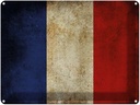 Blechschild 30x40 cm Flagge Frankreich Fahne Wappen