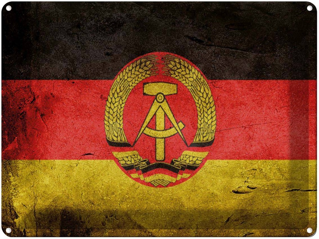 [LA-1790949] Blechschild 30x40 cm Flagge DDR Fahne Wappen