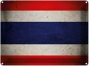 Blechschild 30x40 cm Flagge Thailand Fahne Wappen