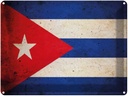 Blechschild 30x40 cm Flagge Kuba Cuba Fahne Wappen