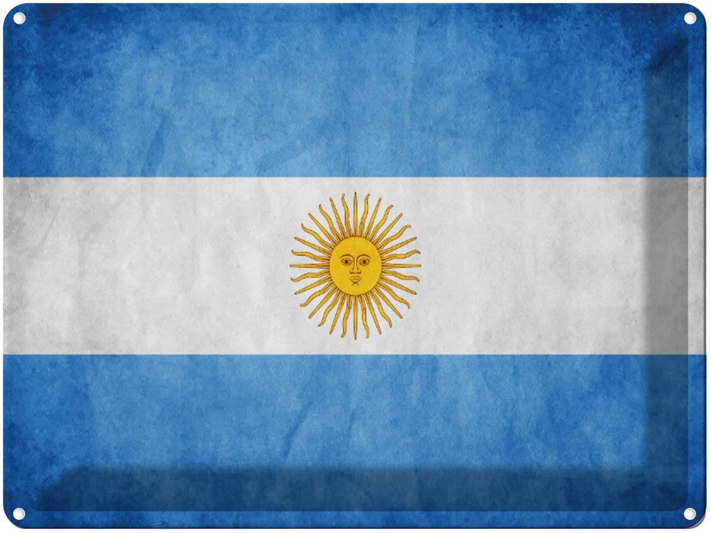 [LA-1790953] Blechschild 30x40 cm Flagge Argentinien Fahne Wappen