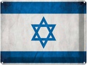 Blechschild 30x40 cm Flagge Israel Fahne Wappen