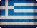 Blechschild 30x40 cm Flagge Griechenland Fahne Wappen