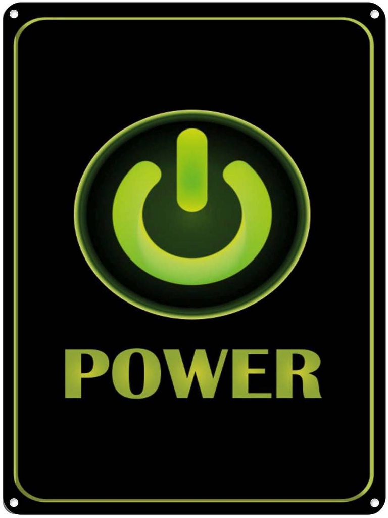 Blechschild 40x30 cm Power Taste