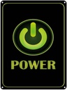 Blechschild 40x30 cm Power Taste