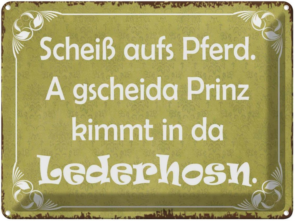 [LA-1790982] Blechschild 30x40 cm scheiß aufs Pferd Prinz kommt Spruch Zitat