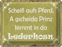 Blechschild 30x40 cm scheiß aufs Pferd Prinz kommt Spruch Zitat