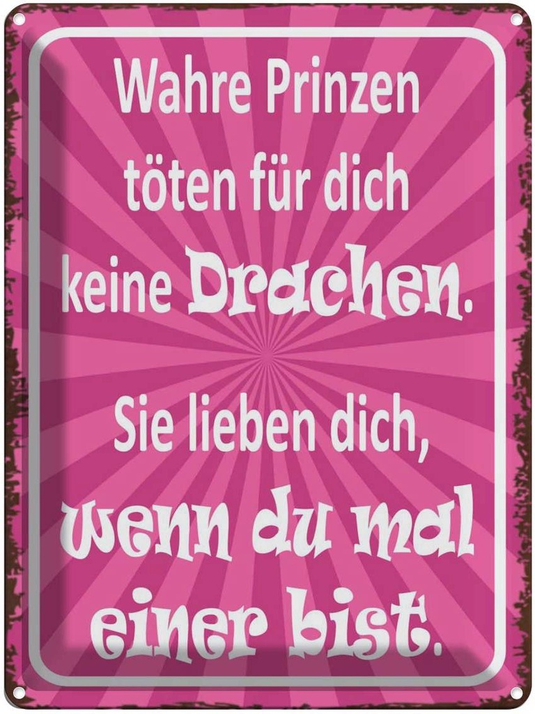 [LA-1790994] Blechschild 40x30 cm wahre Prinzen töten keine Spruch Zitat