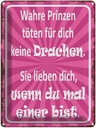 Blechschild 40x30 cm wahre Prinzen töten keine Spruch Zitat