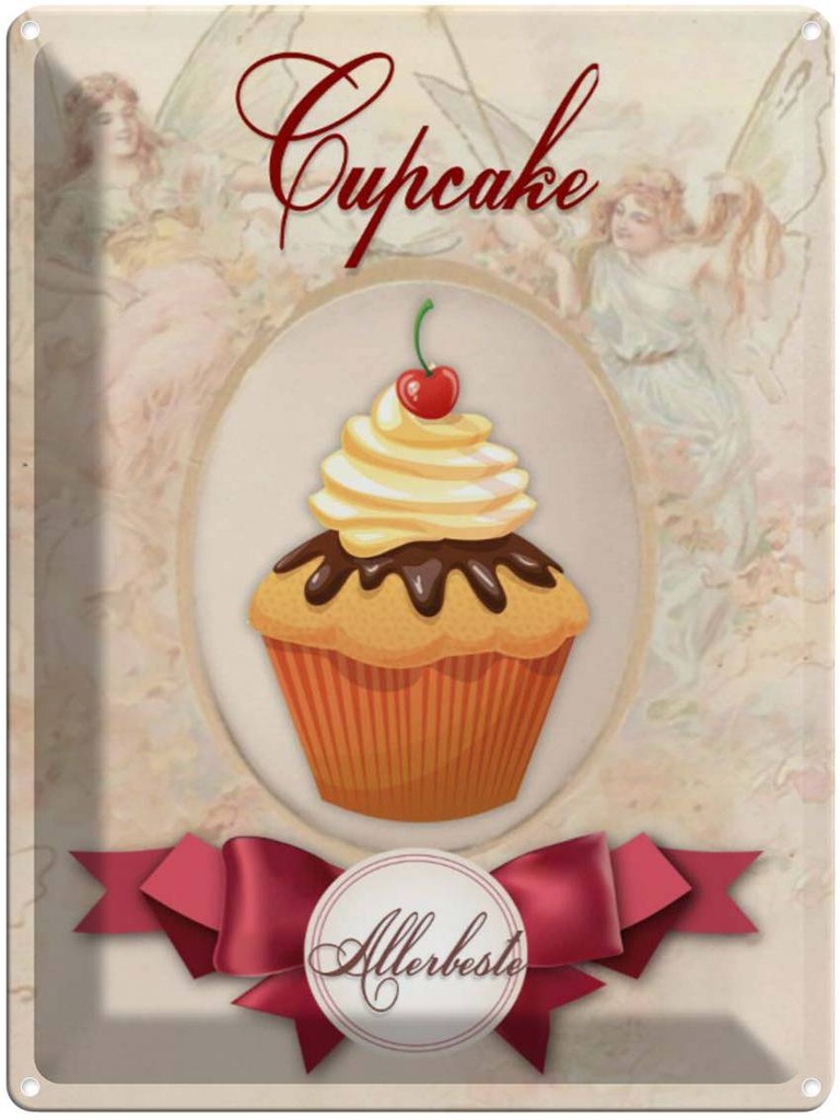 [LA-1791004] Blechschild 40x30 cm Cupcake Allerbeste Essen Küche Backen