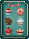 Blechschild 40x30 cm Essen Cupcake Raspberry Chocolate