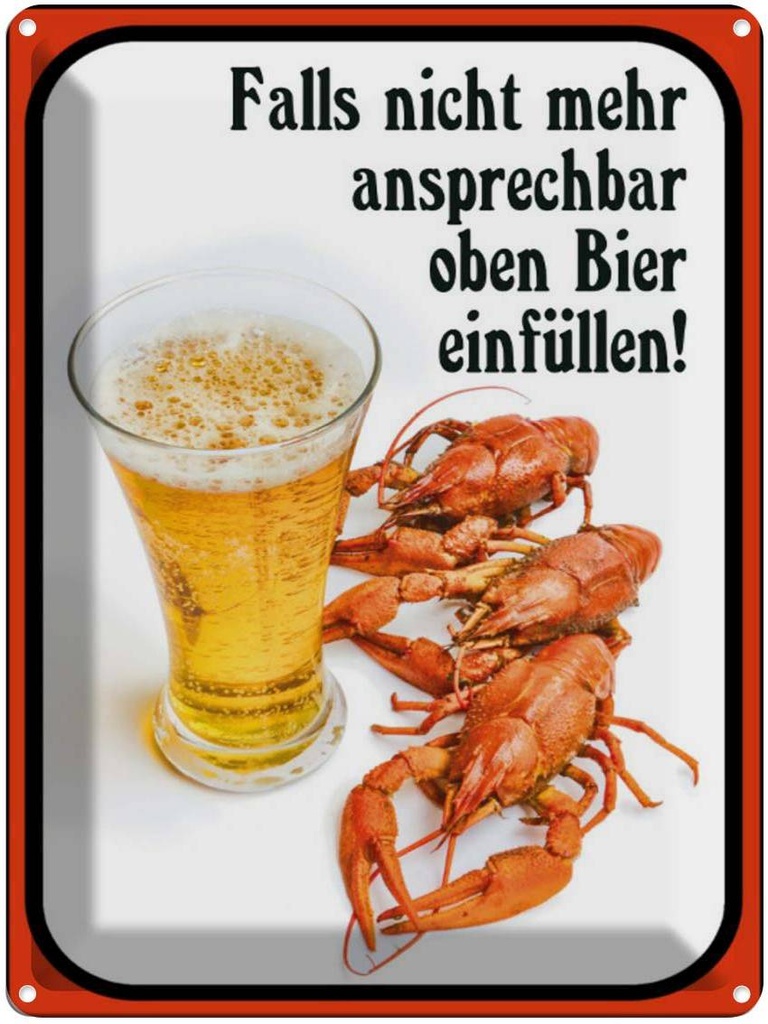 [LA-1791028] Blechschild 40x30 cm falls nicht ansprechbar Bier Spruch Zitat