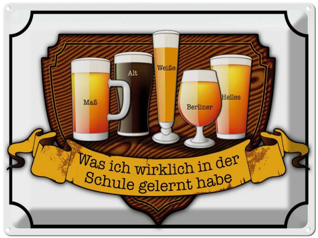 [LA-1791035] Blechschild 30x40 cm Bier Maß Alt Weiße Berliner Bar Club Alkohol