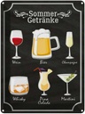 Blechschild 40x30 cm Sommer Getränke Wein Bier Bar Club Alkohol