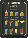 Blechschild 40x30 cm Drinks Summer Smoothies Cocktails