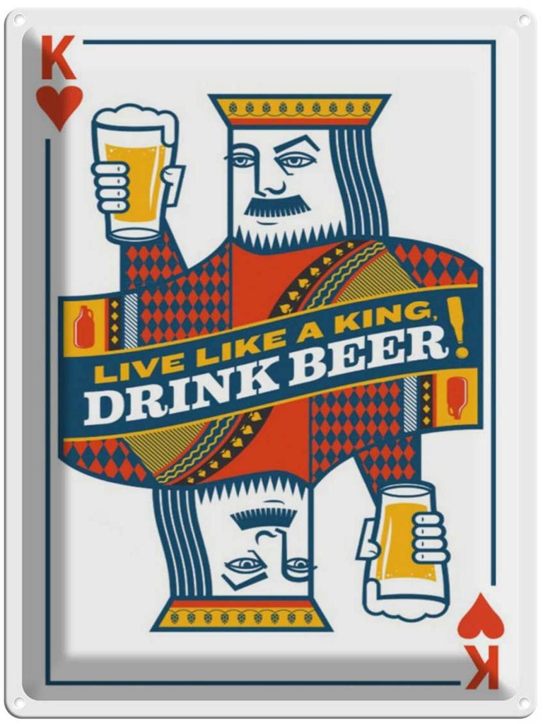 Blechschild 40x30 cm Bier König drink Beer King