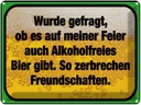 Blechschild 30x40 cm alkoholfreies Bier zerbricht Spruch Zitat