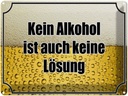 Blechschild 30x40 cm Bier kein Alkohol keine Lösung Spruch Zitat