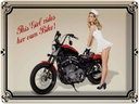 Blechschild 30x40 cm Motorrad this girl rides her own Biker