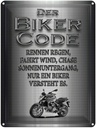 Blechschild 40x30 cm Motorrad Biker Code rennen regen wind Spruch Zitat